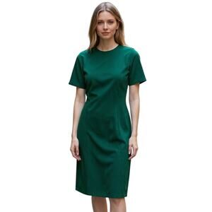 NWT Women's J.Crew Emerald Green Midi Dress - Size 8P - $220 Retail